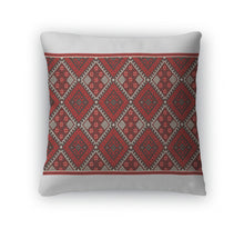 Load image into Gallery viewer, Throw Pillow, Embroidered By Crossstitch Pattern Ukrainian Ethnic Ornament