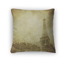 Load image into Gallery viewer, Throw Pillow, Vintage Image Eiffel Tower Paris France