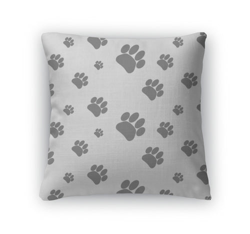 Throw Pillow, Patter Foot Print Dog