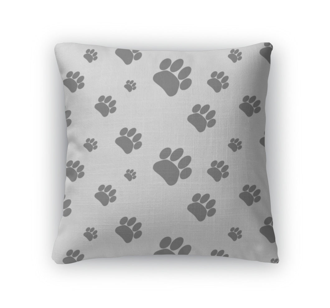 Throw Pillow, Patter Foot Print Dog
