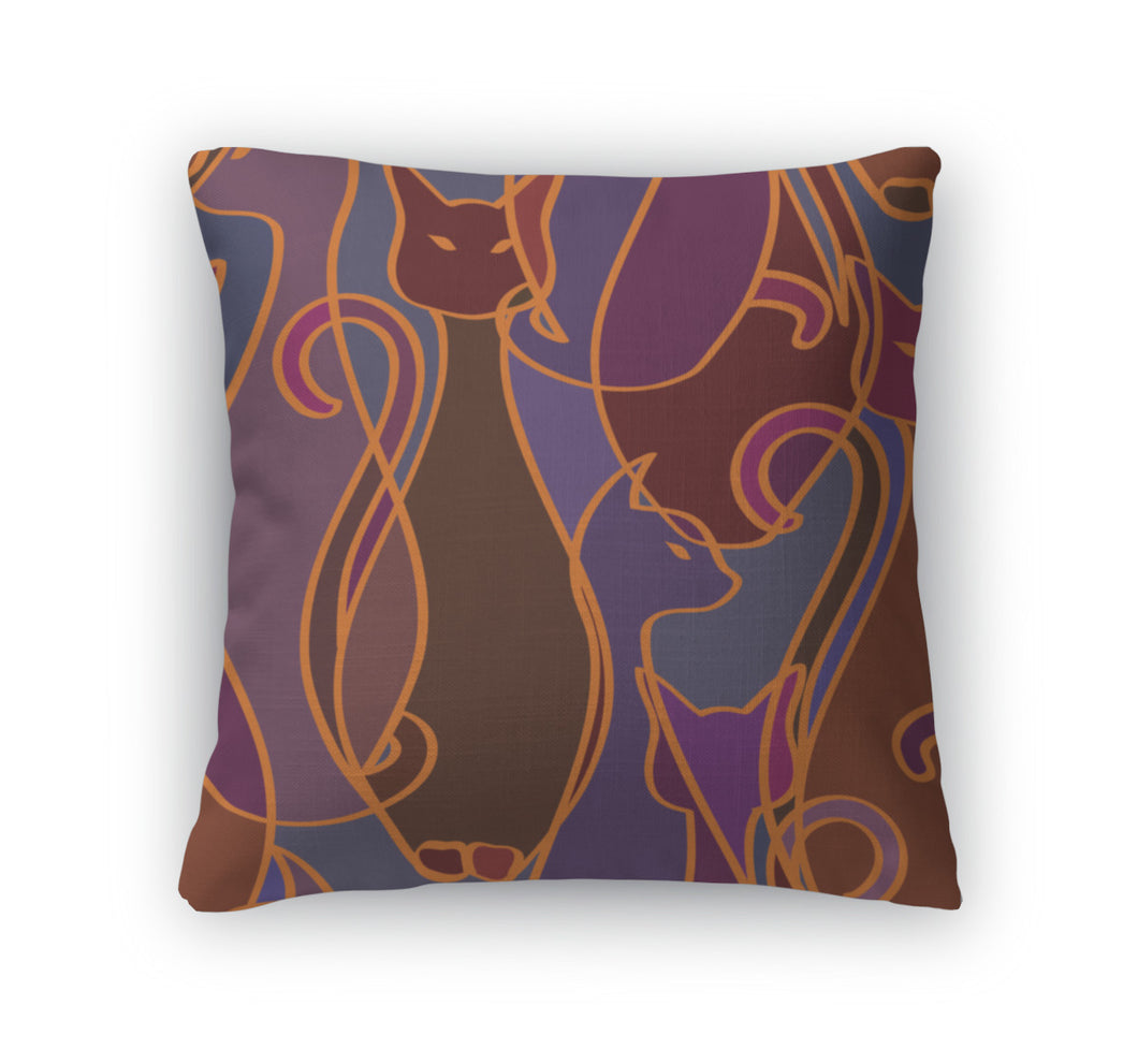 Throw Pillow, Pattern Of Cats