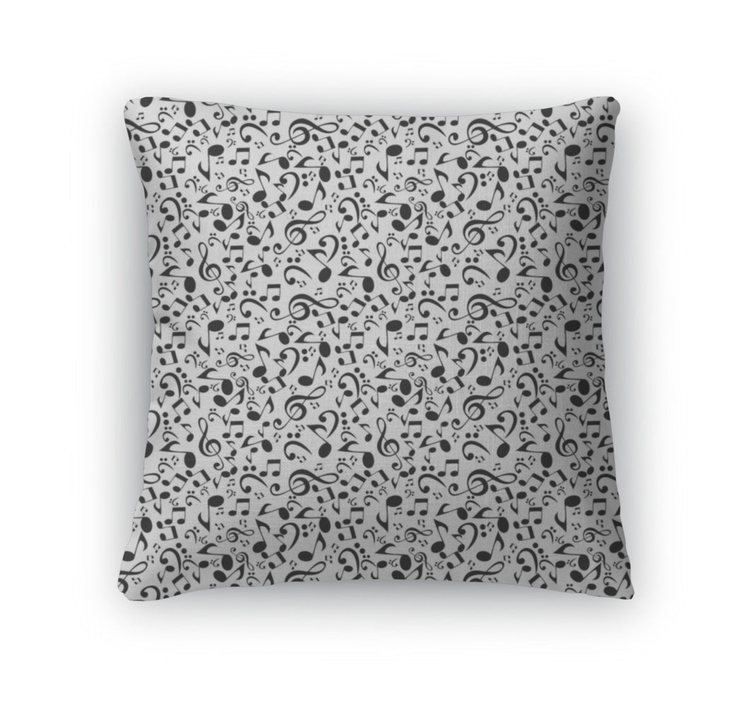 Throw Pillow, Abstract Music Pattern Illustration