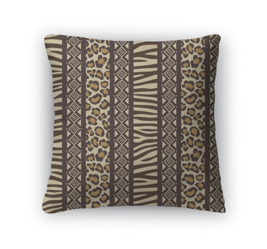 Throw Pillow, African Style With Wild Animal Skin Patterns
