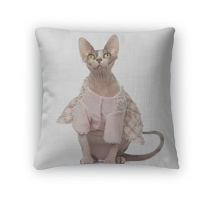 Throw Pillow, Sphynx Dressed 1 Year Old