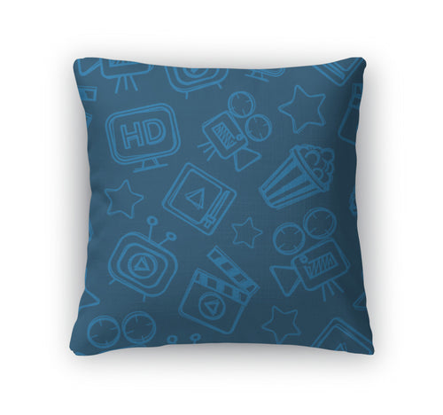 Throw Pillow, Pattern Cinema Doodles