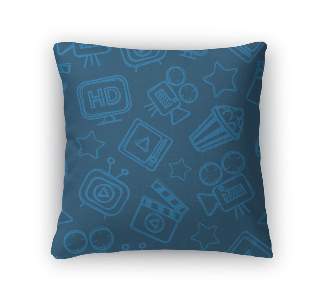 Throw Pillow, Pattern Cinema Doodles