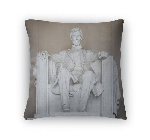 Throw Pillow, Statue Abraham Lincoln Memorial Washington Dc