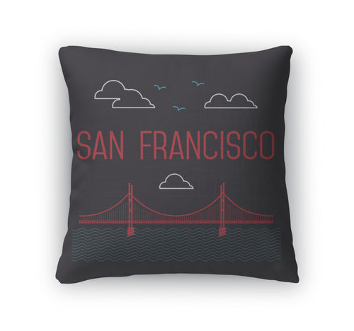 Throw Pillow, San Francisco Golden Gate Bridge San Francisco Landmark