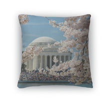 Load image into Gallery viewer, Throw Pillow, Washington Dc Spring Jefferson Memorial During Cherry Blossom Festival