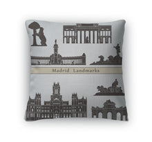 Load image into Gallery viewer, Throw Pillow, Madrid Landmarks And Monuments