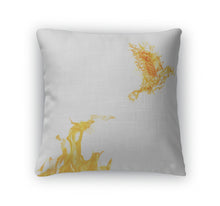 Load image into Gallery viewer, Throw Pillow, Flame Dove Flying From Yellow Fire Isolated On White