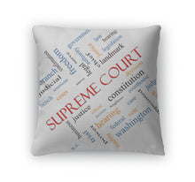 Load image into Gallery viewer, Throw Pillow, Supreme Court Word Cloud Concept Angled