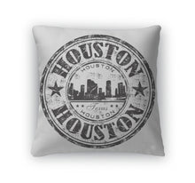 Load image into Gallery viewer, Throw Pillow, Houston Grunge Rubber Stamp