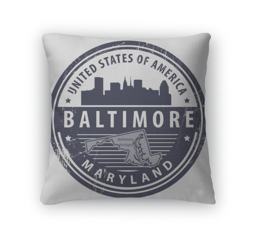 Throw Pillow, Maryland Baltimore
