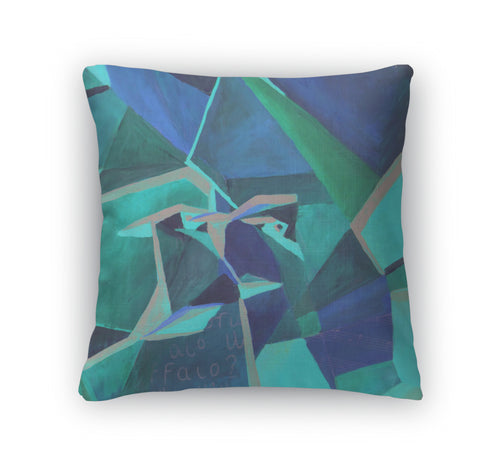 Throw Pillow, Original Cubist Painting