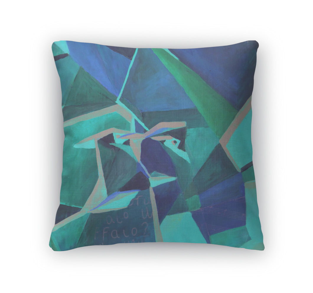Throw Pillow, Original Cubist Painting