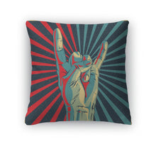 Load image into Gallery viewer, Throw Pillow, Hand In Rock N Roll Sign