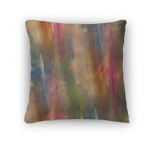 Load image into Gallery viewer, Throw Pillow, Sunlight Abstract Watercolor Green Blue Yellow Red Text