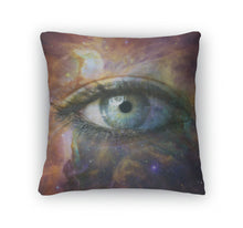 Load image into Gallery viewer, Throw Pillow, Human Eye Looking In Universe Elements Of This Image Furnished