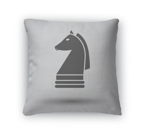 Throw Pillow, Chess Horse Icon