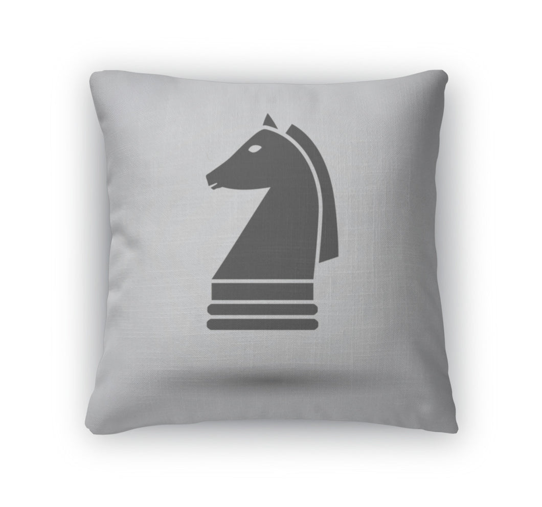 Throw Pillow, Chess Horse Icon