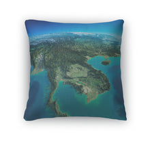 Load image into Gallery viewer, Throw Pillow, Detailed Earth Indochina Peninsula