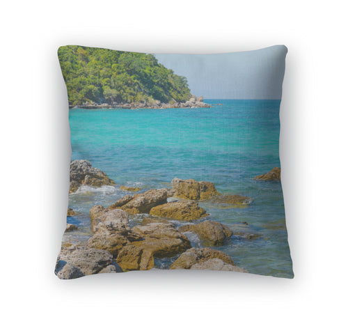Throw Pillow, Nature Scene Tropical Beach And Sea In Koh Larn Island