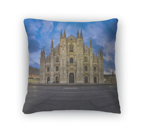 Throw Pillow, Duomo Di Milano Milan Cathedral And Piazza Del Duomo In The Mo