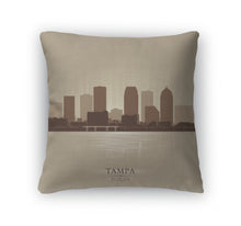 Load image into Gallery viewer, Throw Pillow, Tampa Florida City Skyline Silhouette