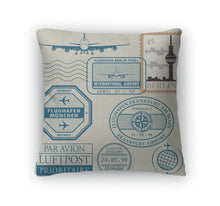 Load image into Gallery viewer, Throw Pillow, Travel Stamps Set