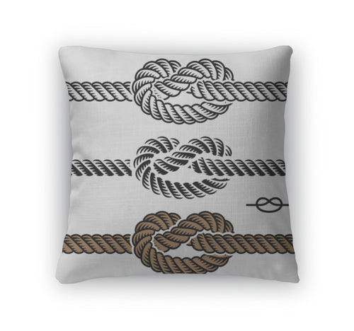 Throw Pillow, Black Rope Knot Symbols
