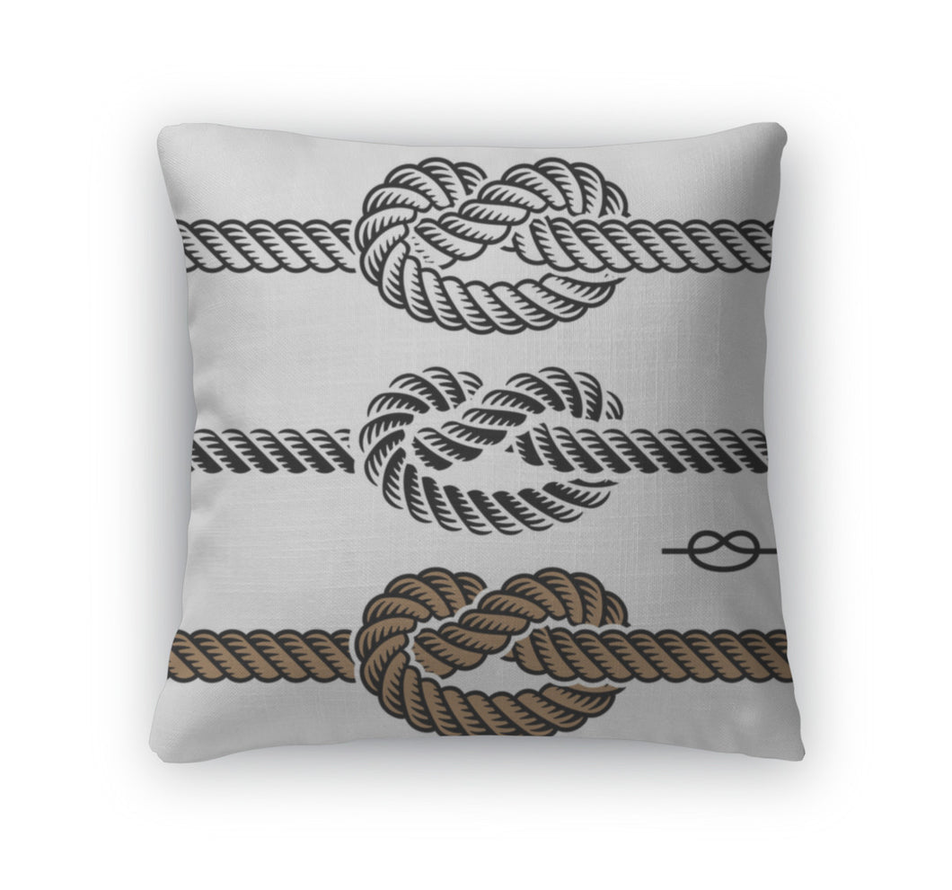 Throw Pillow, Black Rope Knot Symbols