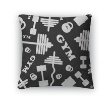 Load image into Gallery viewer, Throw Pillow, Gym Pattern