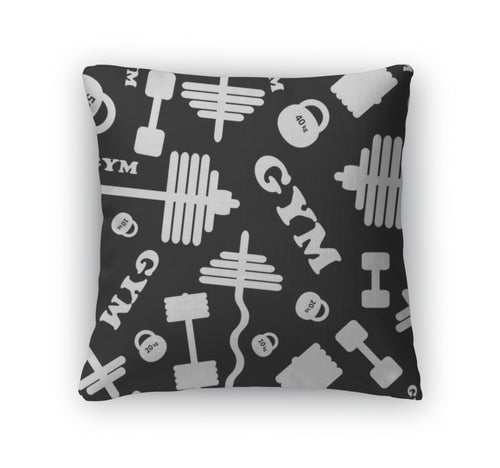 Throw Pillow, Gym Pattern