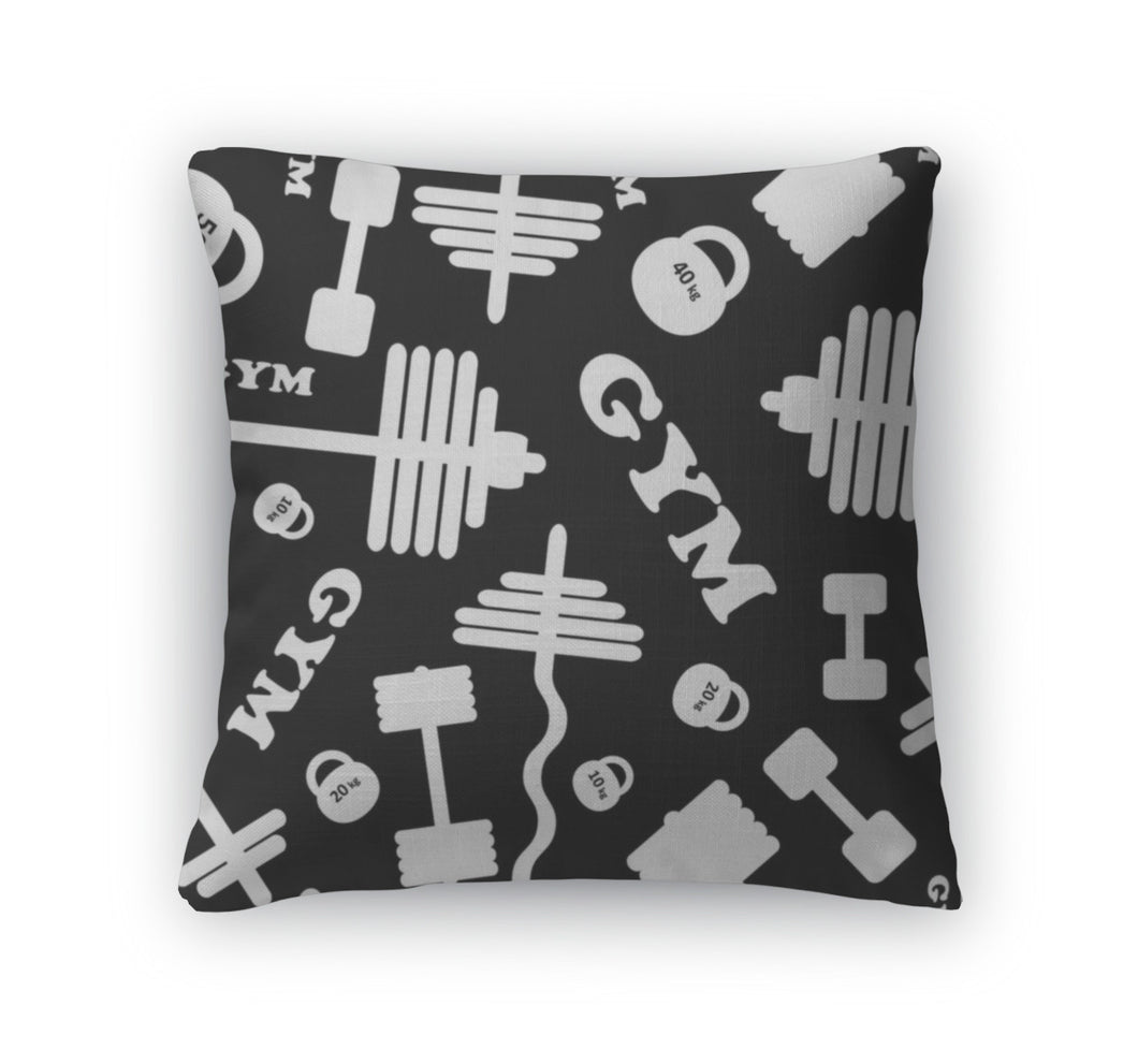 Throw Pillow, Gym Pattern
