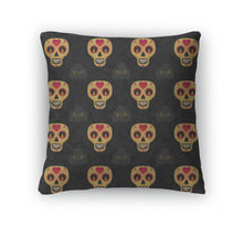 Load image into Gallery viewer, Throw Pillow, Dia De Muertos Cartoon Skull Ornate Day The Dead Pattern