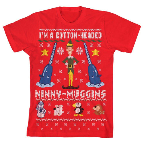 Youth Elf Ugly Christmas Sweater Boys Graphic Tee