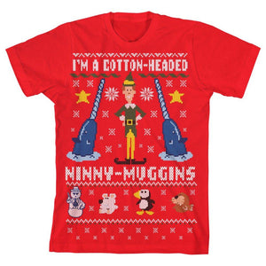 Youth Elf Ugly Christmas Sweater Boys Graphic Tee