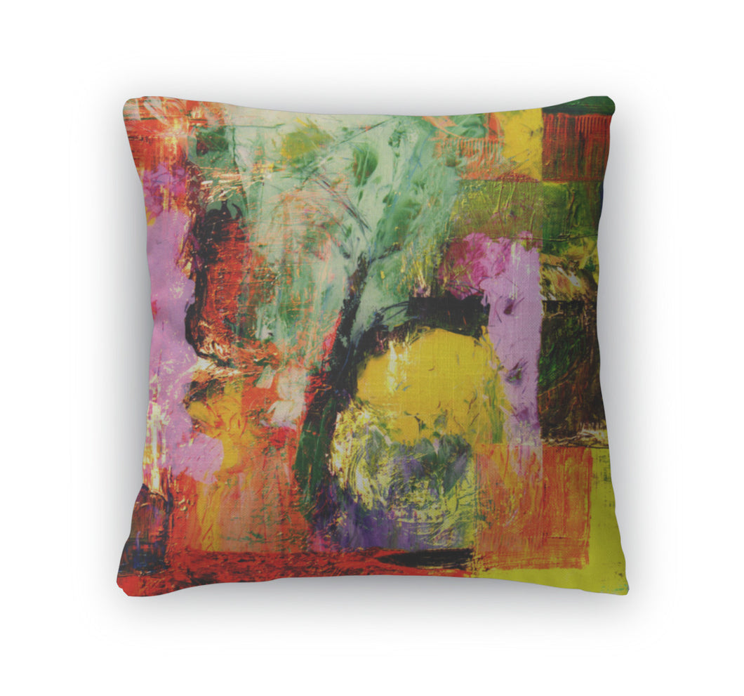 Throw Pillow, Abstract Oil