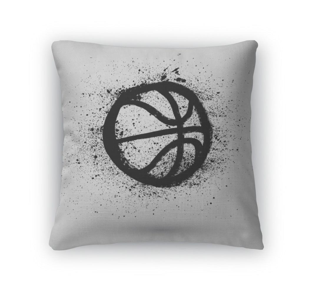 Throw Pillow, Grunge Basketball