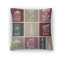 Load image into Gallery viewer, Throw Pillow, Set Of Vintage Wine Typographic Quotes