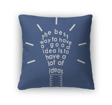 Load image into Gallery viewer, Throw Pillow, Light Bulb With A Motivation Quote