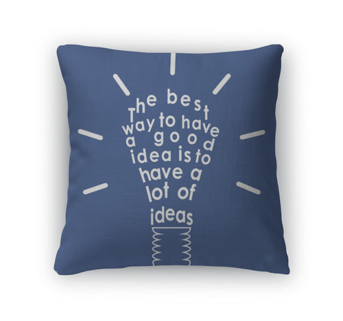 Throw Pillow, Light Bulb With A Motivation Quote