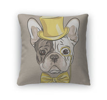 Load image into Gallery viewer, Throw Pillow, Funny Cartoon Hipster French Bulldog Dog