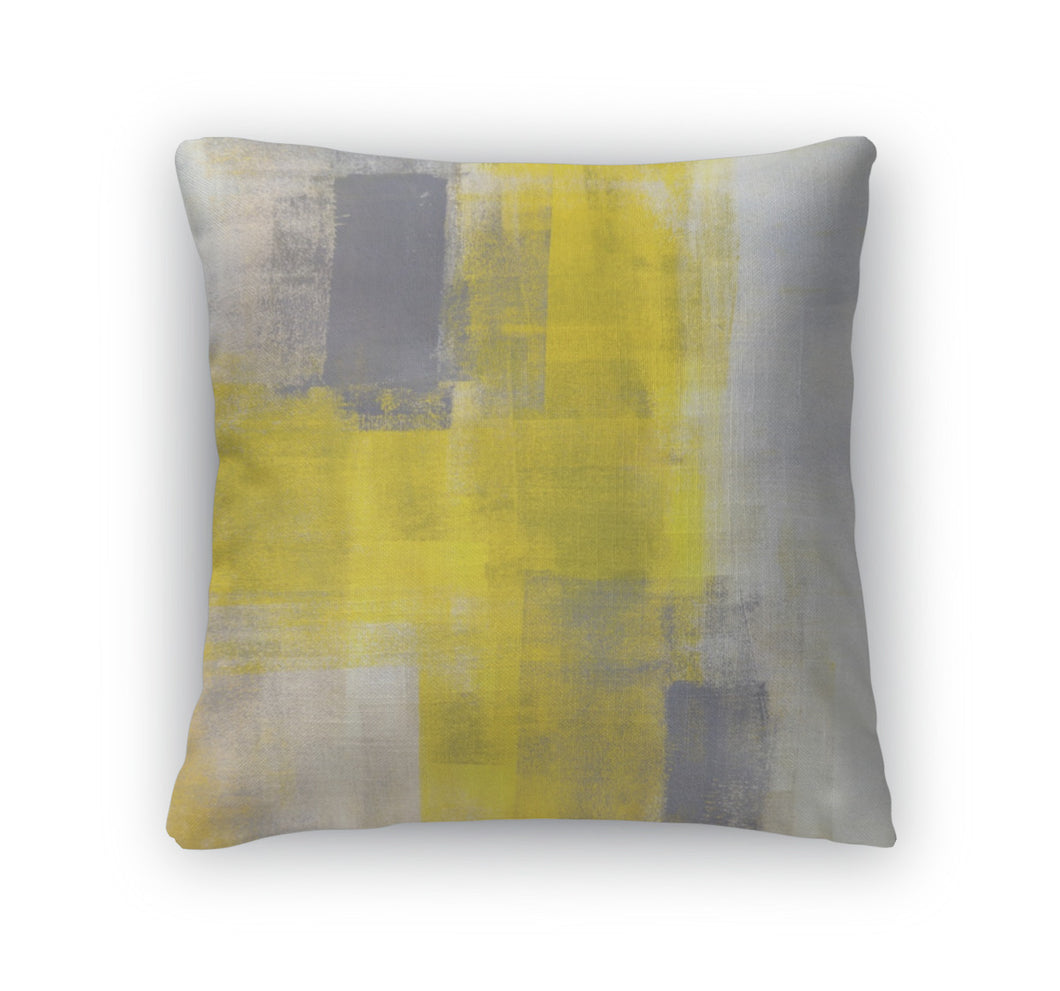 Throw Pillow, Grey And Red Purple Art