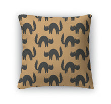 Load image into Gallery viewer, Throw Pillow, Black Scared Cats Animal Pattern Of Cat Silhouettes For Halloween