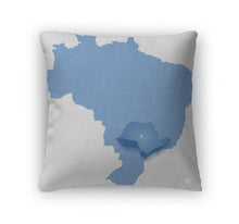 Load image into Gallery viewer, Throw Pillow, Map Of Brazil Where Sao Paulo Is Pulled Out
