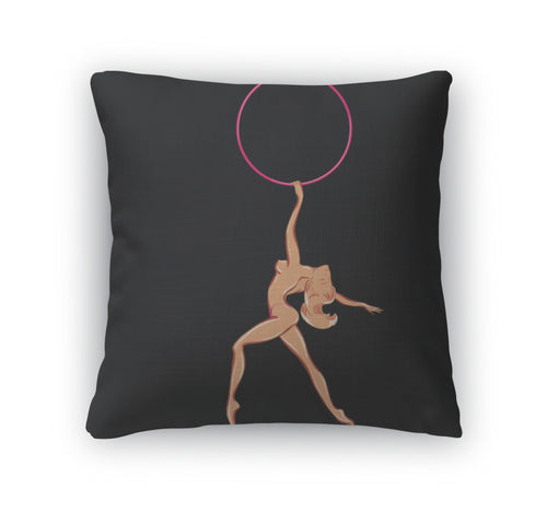 Throw Pillow, A Naked Stripper With A Hoop