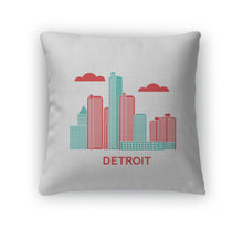 Load image into Gallery viewer, Throw Pillow, Detroit City Skyline