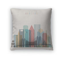 Load image into Gallery viewer, Throw Pillow, Houston State Texas Skyline Detailed Silhouette